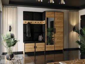 Garderoba ROJ 21 Dąb Craft Złoty + Czarny