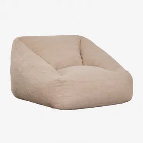 Pufa Fotel Tapicerowany Thiago ↔︎ 90 Cm & Tkanina Baranek Boucle Pszeniczny Brąz - Sklum
