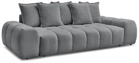 Ciemnoszara rozkładana/ze schowkiem sofa z tkaniny szenilowej 278 cm Everest – Bobochic Paris