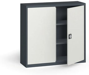 Szafa metalowa, 1150 x 1200 x 400 mm, 2 półki, antracyt/szara