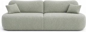 Sofa AVERIO Rozkładana Dwuosobowa Szara Boucle Japandi