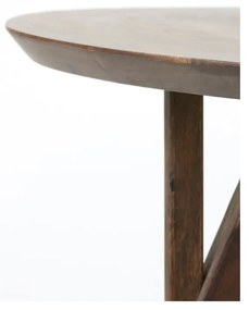 Brązowy okrągły stół z blatem z drewna akacjowego ø 120 cm Quenza – Light &amp; Living