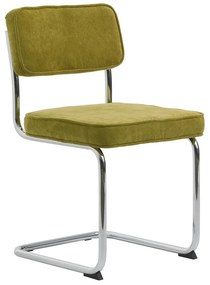 Zielone sztruksowe krzesło Rupert – Unique Furniture