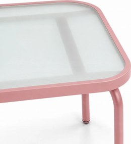 Zestaw mebli ogrodowych Boston 025 - sofa 2-osobowa, 2 fotele, stolik, kolor różowy