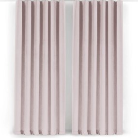Jasnoróżowa aksamitna zasłona częściowo zaciemniająca (dimout) 530x300 cm Velto – Filumi
