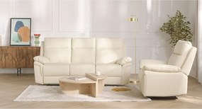 Kanapa 3-osobowa i 2-osobowa z funkcją relax ze skóry bawolej PAKITA - kolor czarny