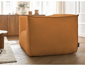 Musztardowy fotel z materiału bouclé Giorgia – Bobochic Paris