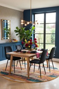 Czarne welurowe krzesło pikowane do salonu L1-G55