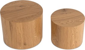 Zestaw Stolików Kawowych LEILA 38 cm/48 cm Dąb Naturalny Skandynawski Loft