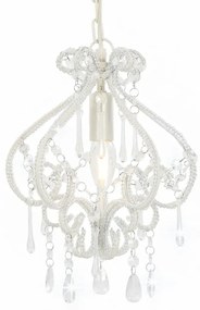 Biała lampa sufitowa z koralikami - EX168-Elen