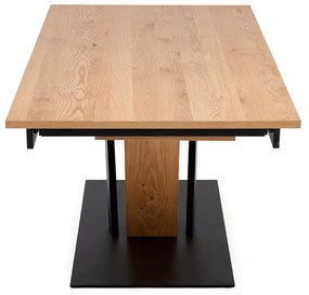 Stół do jadalni rozkładany naturalny/czarny 160-220/90/78 cm FANIS