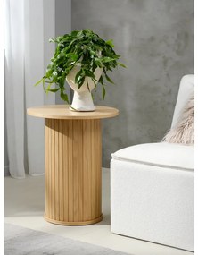 Okrągły stolik w dekorze dębu ø 50 cm Nola – Unique Furniture