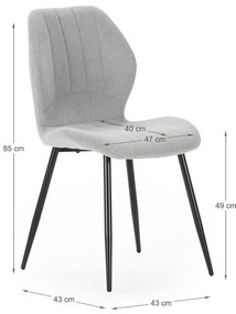 Jasnoszare krzesła zestaw 4 szt. Milu – Marckeric