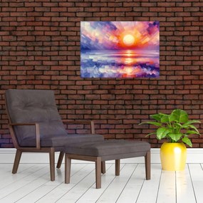 Obraz na szkle - Kolorowy artystyczny zachód słońca (70x50 cm)