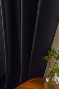 Ciemnoszara zasłona OXFORD 140x250 cm Zawieszanie: Taśma z wiązaniami