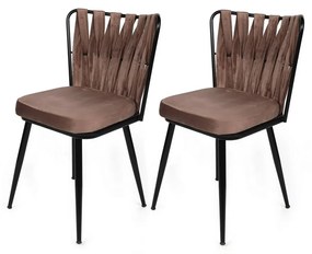 Zestaw krzeseł do jadalni Kusakli Light Brown and Black, 2 szt., 2 szt.