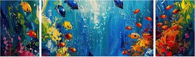 Obraz - Malowanie podwodnego świata (170x50 cm)