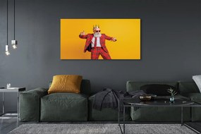 Obraz drukowany na płótnie Mężczyzna w Garniturze w Kratę