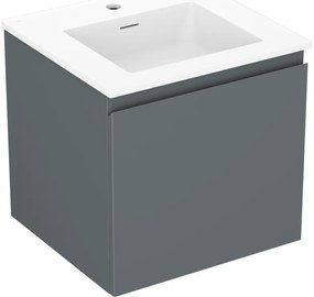 Mexen Orio szafka łazienkowa 50 cm z umywalką Otis, 1 szuflada, grafit mat/biała mat - 91A10-05047-1-BF66-W18M01