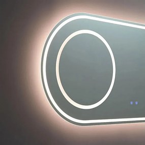 Lustro łazienkowe owalne LED dwustanowiskowe "Luce" z aluminium cm 180x80h
