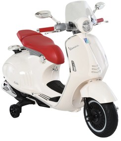 Motocykl dla dzieci HOMCOM z muzyką MP3 marki VESPA biały