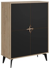 Czarna szafka w dekorze dębu 90x120 cm Nola – Marckeric