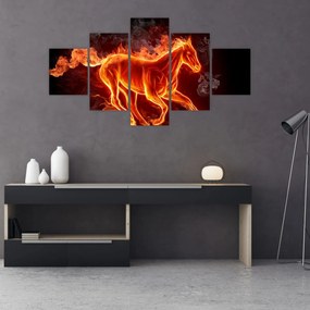 Obraz - Koń w ogniu (125x70 cm)