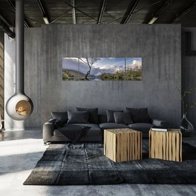 Obraz rzeki z drzewem (170x50 cm)