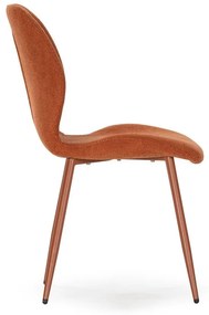 Tapicerowane krzesła zestaw 4 szt. w kolorze terakoty Ansu – Marckeric