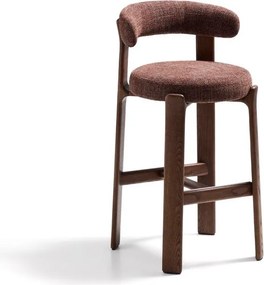 Brązowy/w ciemnym naturalnym kolorze hoker z litego drewna jesionowego (wysokość siedziska 75 cm) Granite – Kave Home