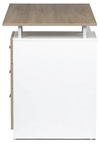 Biurko 3218 SON, białe i dąb sonoma