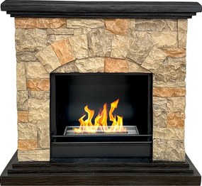 Kominek bioetanolowy Belluno, stojący biokominek, imitacja kamienia, dł. 105xgł. 38xwys. 100