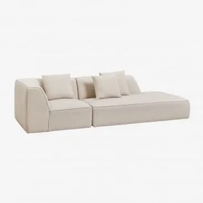 Sofa Modułowy Narożny 2-częściowy Z Prawym Szezlongiem Tapicerowany Cardea Szenila Kremowy Beż - Sklum