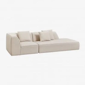 Sofa Narożna Cardea 2-częściowa Modułowa Z Tapicerowanym Siedziskiem Po Prawej Stronie Kremowo-beżowy Szenil - Sklum