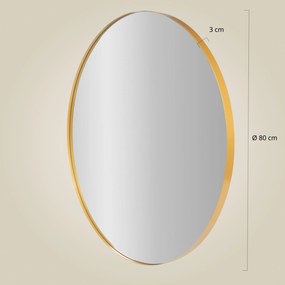Lustro okrągłe NOOR, metalowa rama, Ø 80 cm
