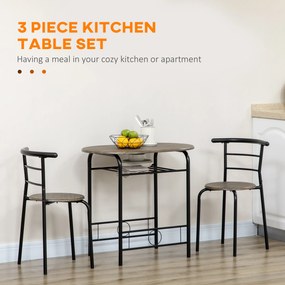 HOMCOM Zestaw bistro 3-częściowy Stół i 2 krzesła Współczesny design Czarny Idealny do małych przestrzeni | Aosom PL
