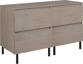 Meble łazienkowe 120 cm (2 x 60) z blatem górnym + nóżkami meblowymi, Kolor: Dąb Ciemny, 120 x 80,7 x 46 cm