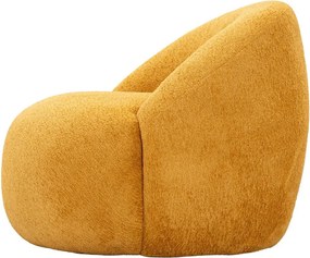 Musztardowy fotel z materiału bouclé Ginerva – Mauro Ferretti