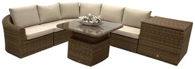 Rattanowy zestaw modułowy BORNEO LUXURY dla 5 osób (brązowy)