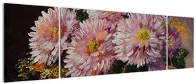 Obraz - Obraz olejny, Kwiaty w wazonie (170x50 cm)