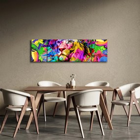 Obraz - obraz 3D lwa (170x50 cm)