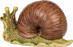 Dekoracja ogrodowa Ślimak, ciemnobrązowy, 16 x 7 x 10 cm, ceramika