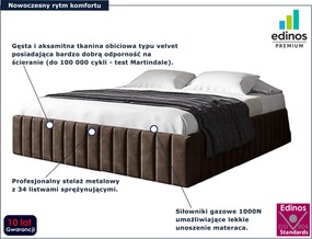 Brązowe pikowane łóżko tapicerowane 5 rozmiarów P6-N00