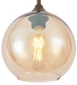 Lampa podłogowa Art Deco ciemny brąz z bursztynowym szkłem - Sandra ArtDeco Oswietlenie wewnetrzne