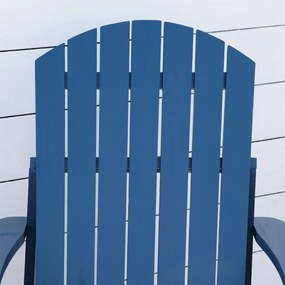 Outsunny krzesło ogrodowe Adirondack z uchwytem na kubek leżak ogrodowy krzesło balkonowe lite drewno kolor niebieski 97 x 72,5 x 93 cm