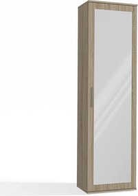 Szafa Duo | Dąb Sonoma|  Nowoczesna Szafa z lustrem | 50x35x180 cm | Przedpokój