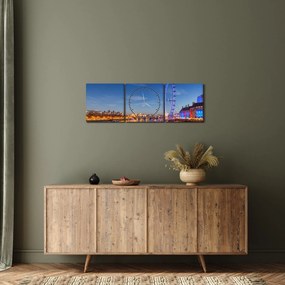 Obraz London Eye (z zegarem) (90x30 cm)