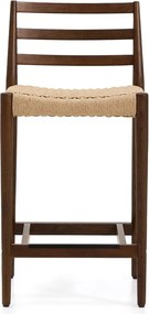 Brązowy/w naturalnym kolorze hoker z litego drewna dębowego (wysokość siedziska 65 cm) Analy – Kave Home