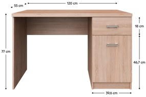 Biurko TOPTY 1D1S, dąb sonoma
