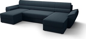 BEDANTE narożnik REBIU2 Poso 05 ciemnoniebieski z funkcją spania sofa w kształcie litery U z pojemnikiem na pościel